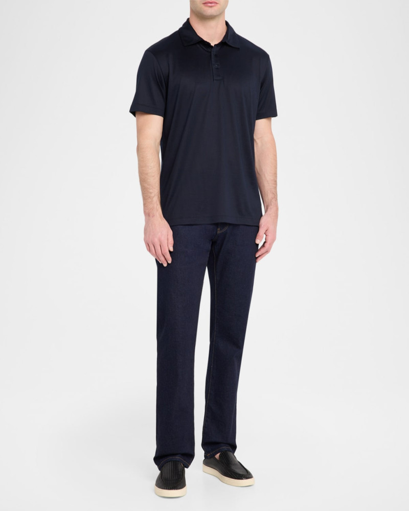 GIORGIO ARMANI Men's Silk and Cotton Polo Shirt outlook