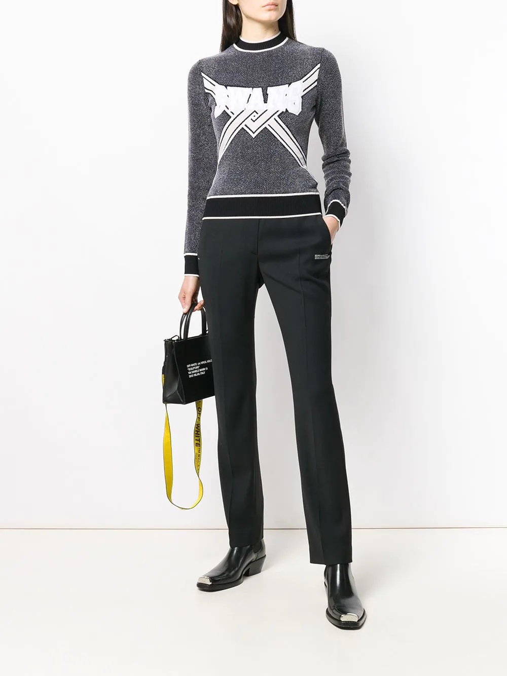 knitted logo top - 2