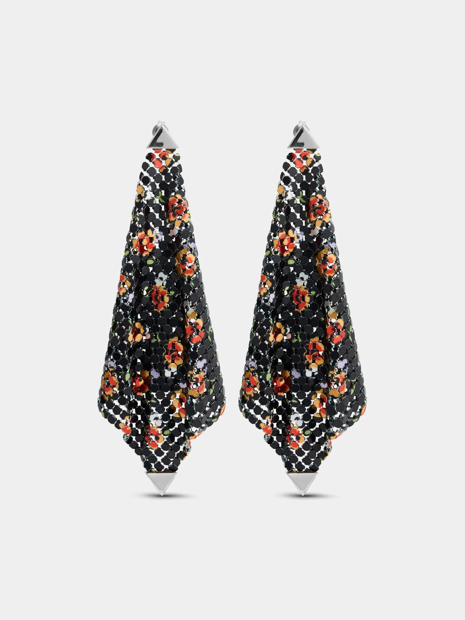 BLACK LIBERTY PRINT MESH EARRINGS - 1