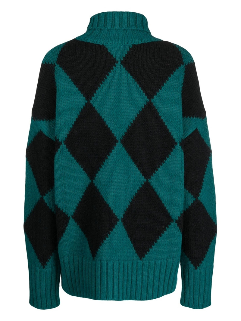 La DoubleJ argyle roll-neck jumper outlook