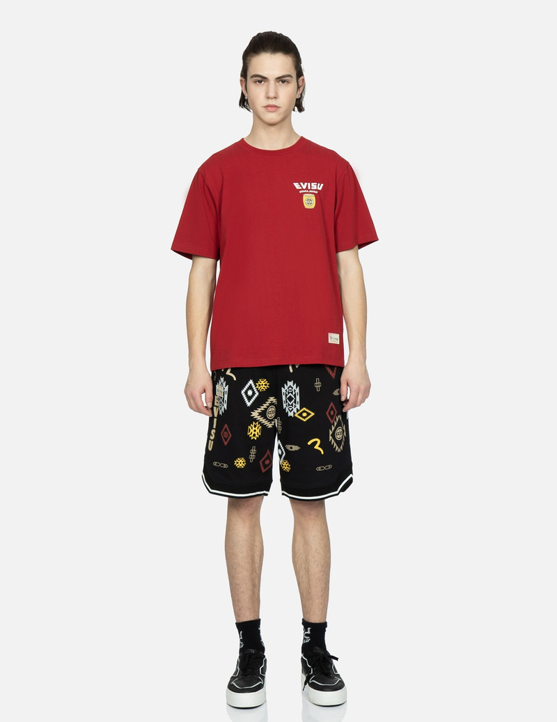 EVISU ALLOVER NOMADIC-PATTERN PRINT SWEAT SHORTS outlook
