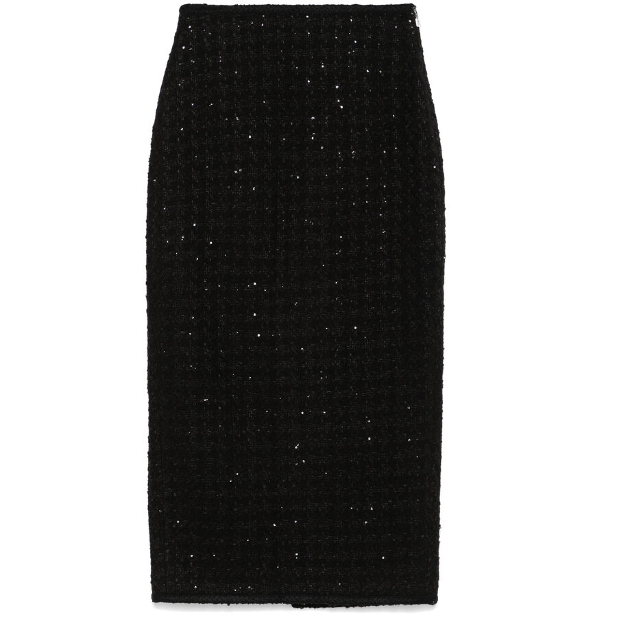 Rotate Ladies Black Boucle Maxi Skirt - 5