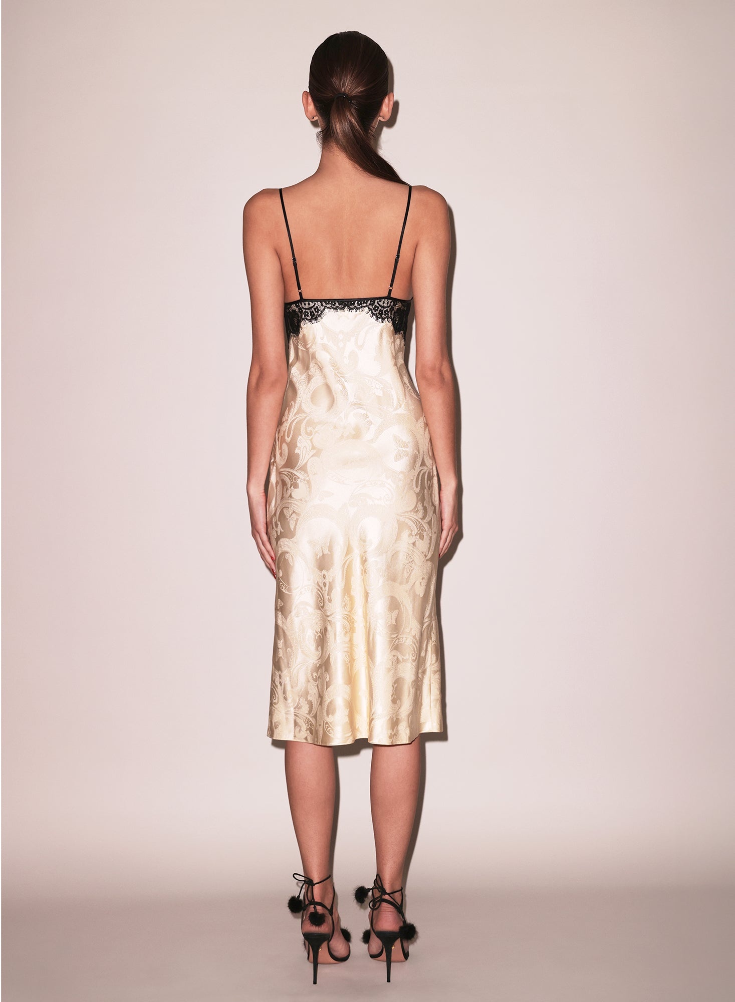 Butterfly Jacquard Slip Dress - 3