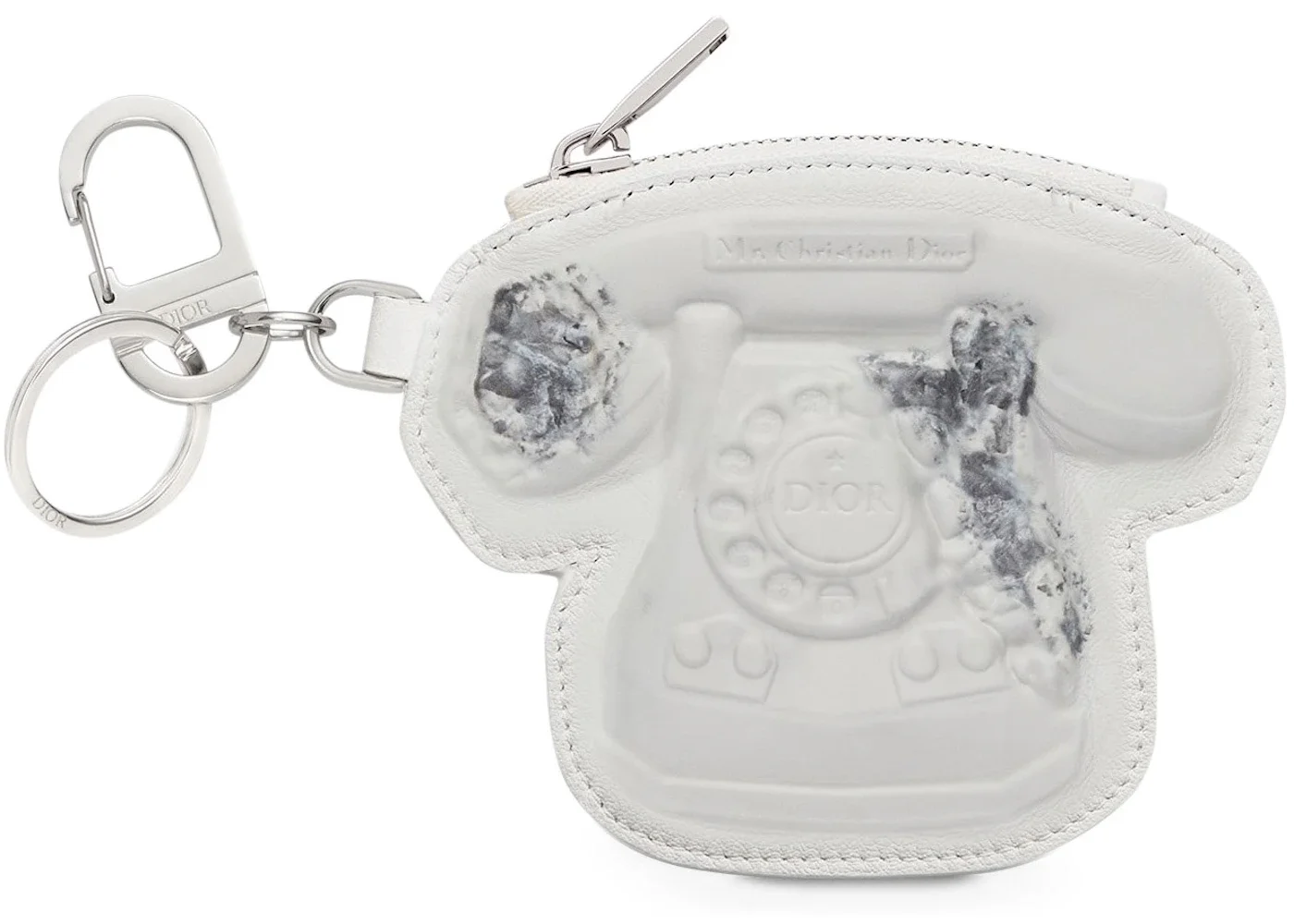 Dior x Daniel Arsham Telephone Zip Charm Calfskin White - 1