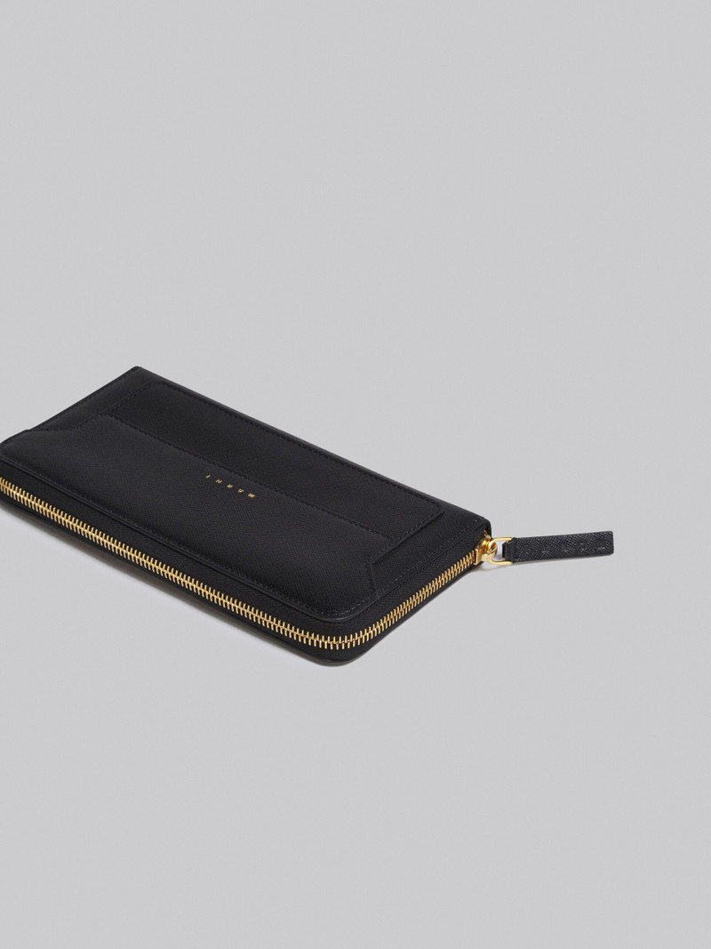 Marni BLACK SAFFIANO LEATHER ZIP-AROUND WALLET outlook