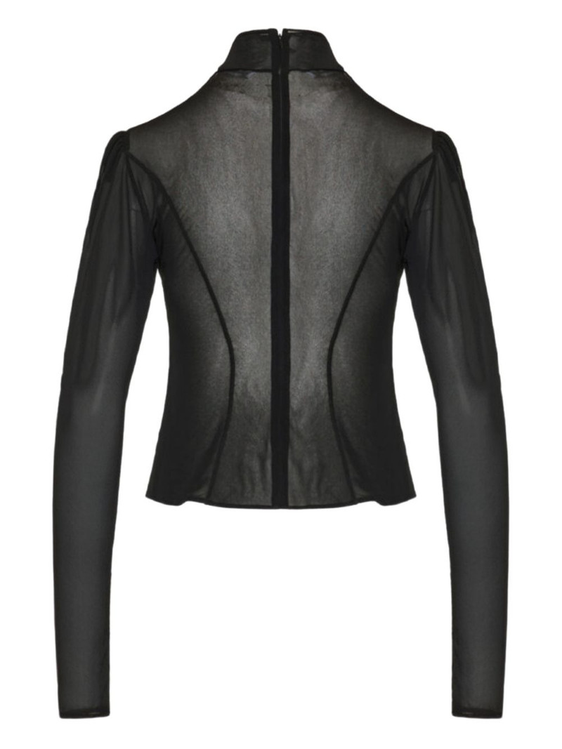 rabanne beaded long-sleeved top outlook