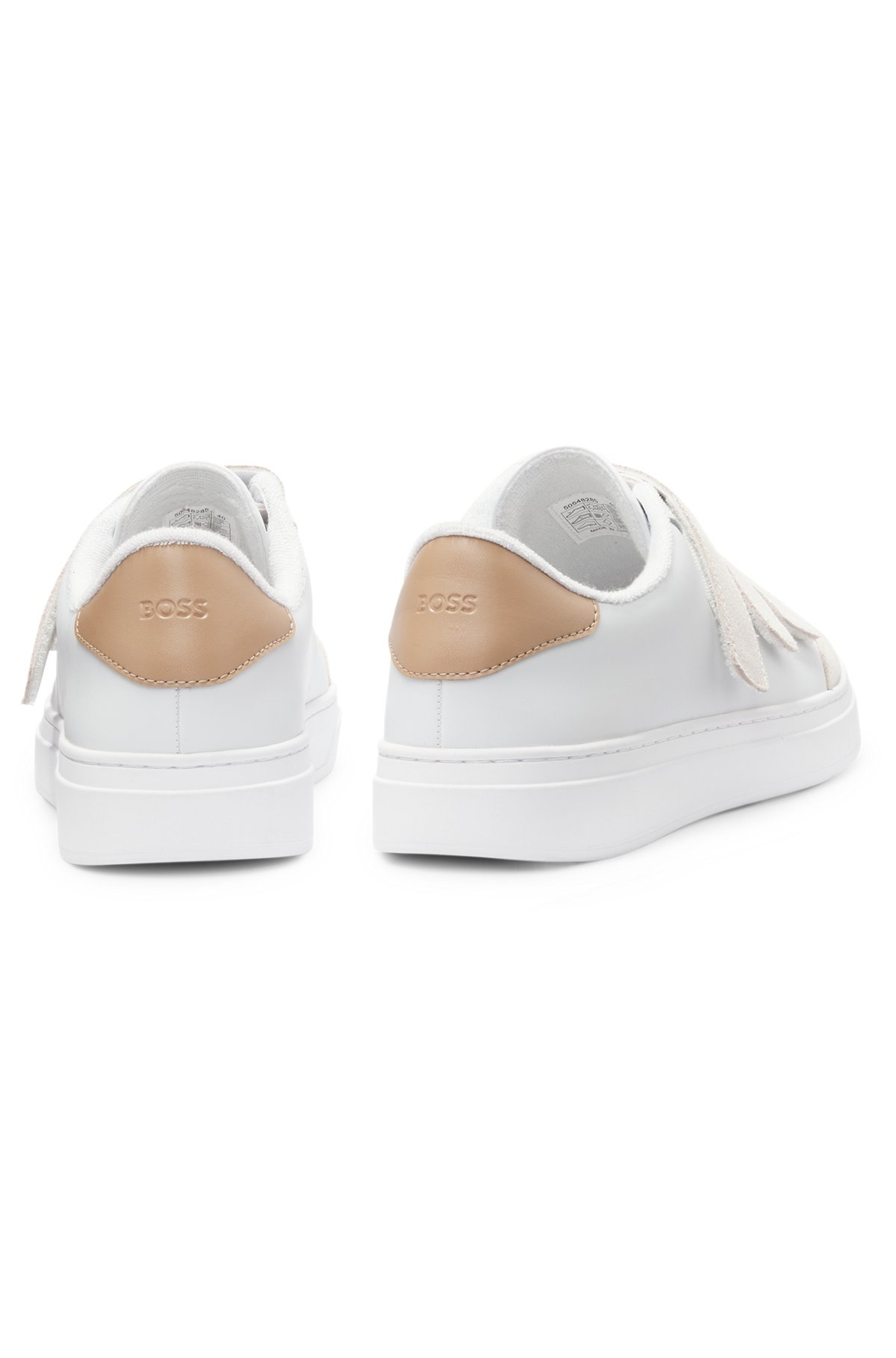 LEATHER TRAINERS WITH SUEDE RIPTAPE STRAPS - 5
