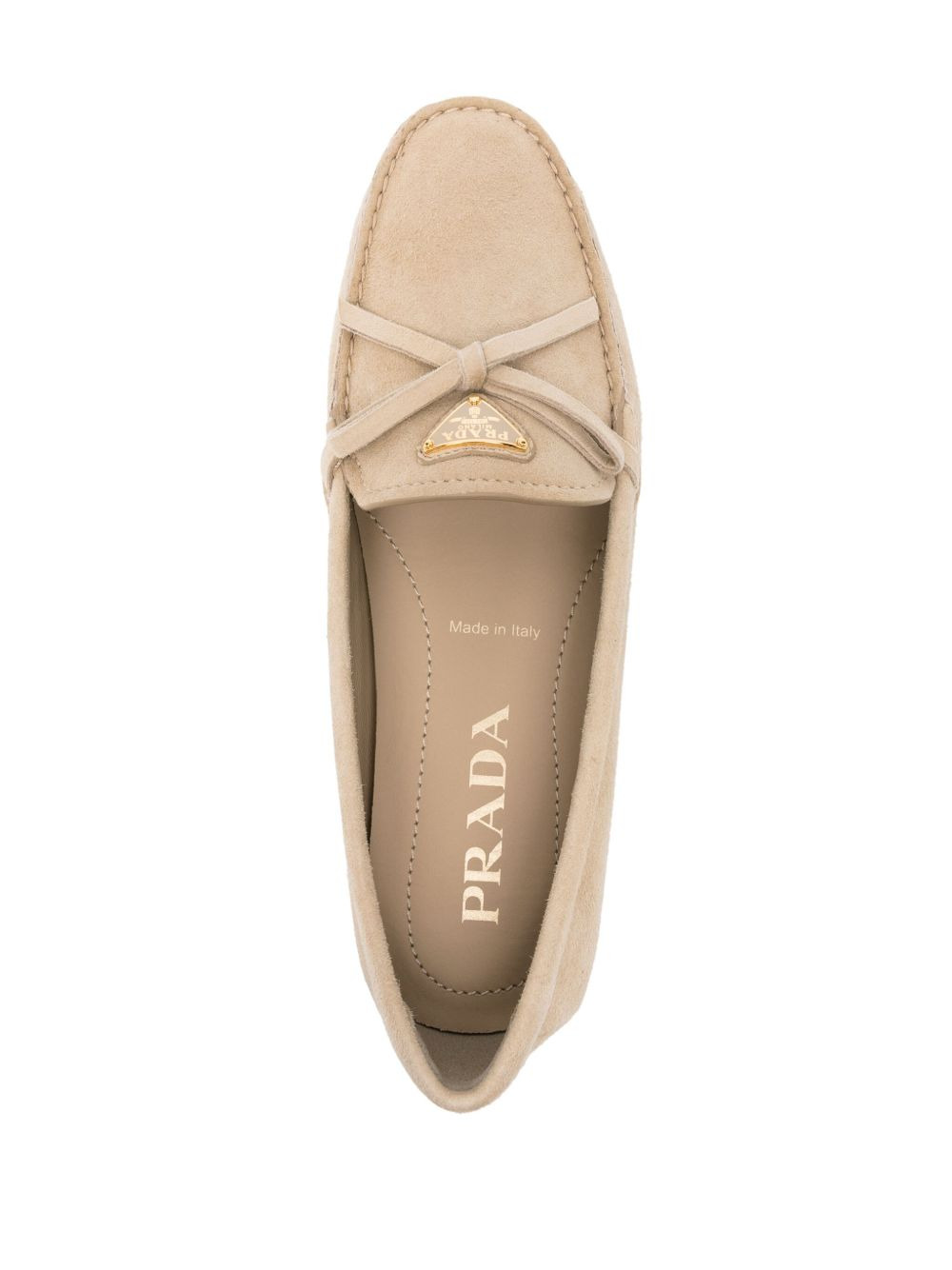 triangle-logo suede loafers - 4