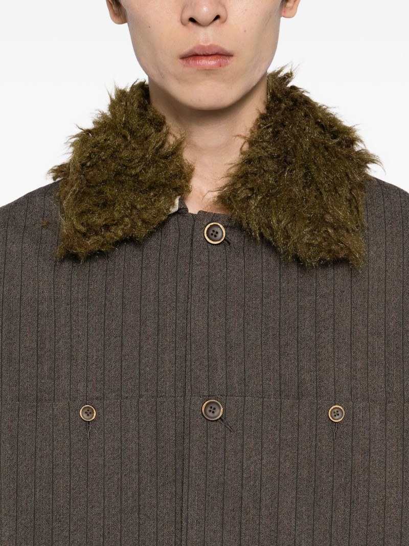faux fur-trim shirt jacket 5