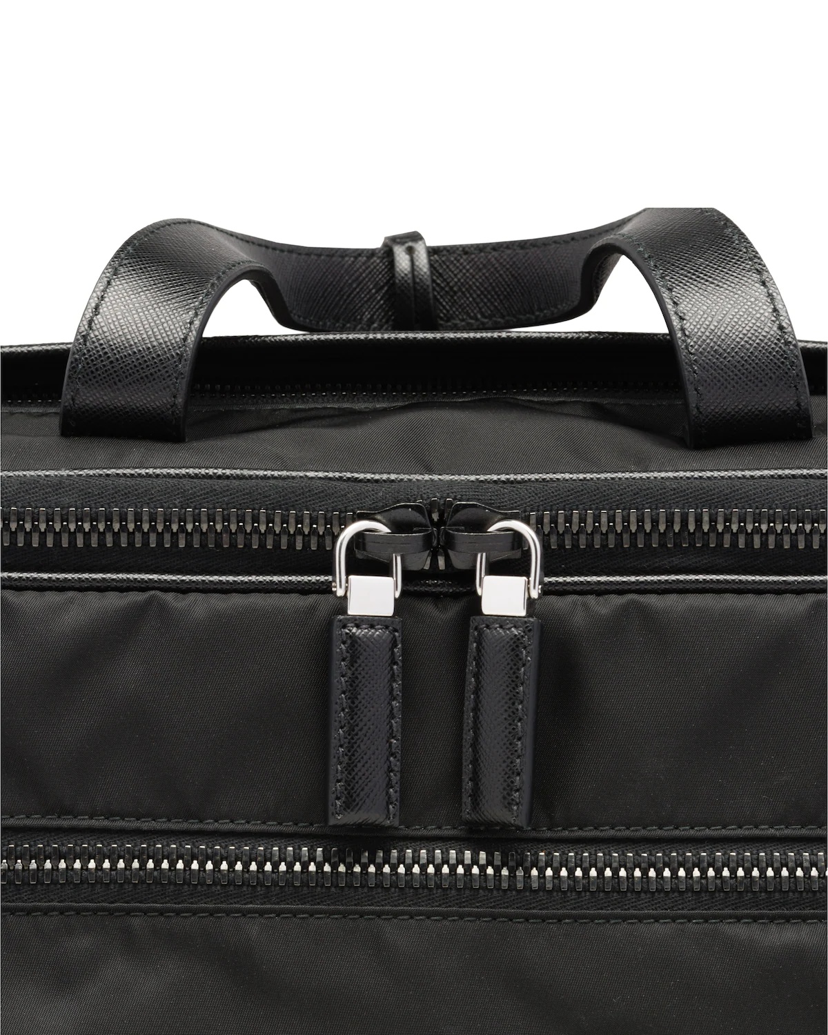 Re-Nylon and Saffiano leather briefcase - 6