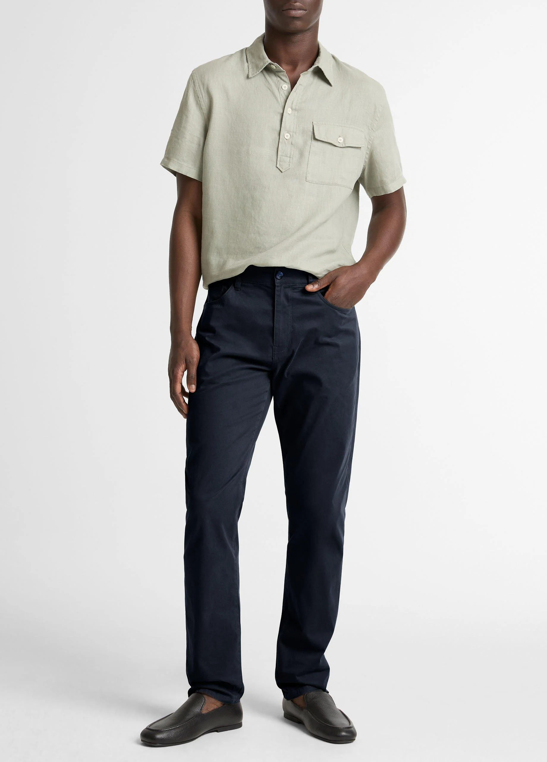 Dylan Slim 5-Pocket Cotton Sateen Pant - 1