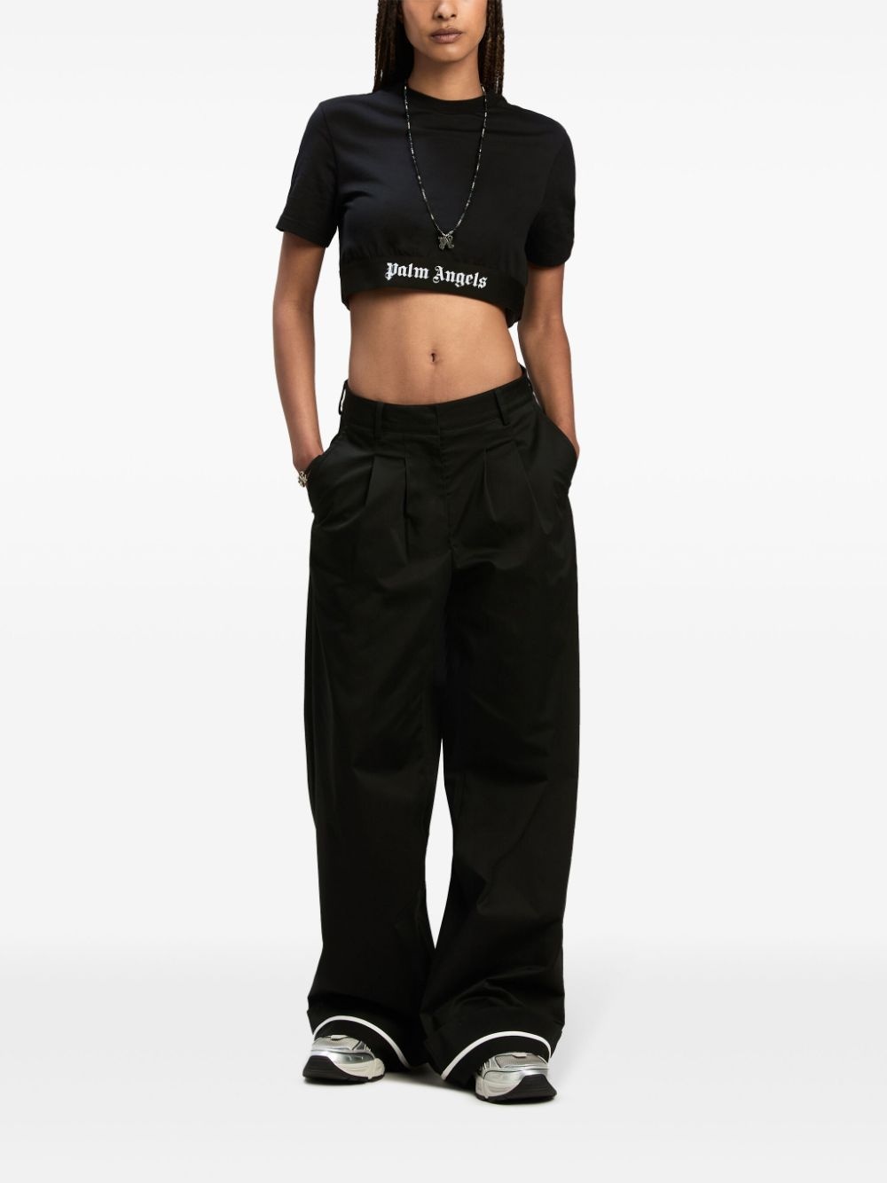 logo-underband cropped T-shirt - 2
