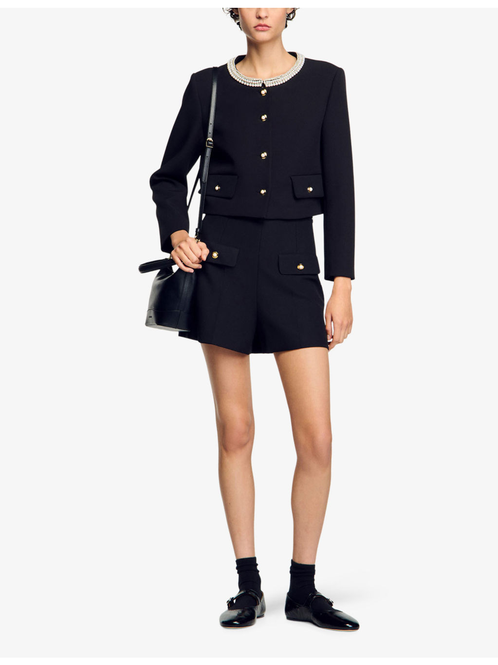 High-rise centre-crease stretch-woven shorts - 2