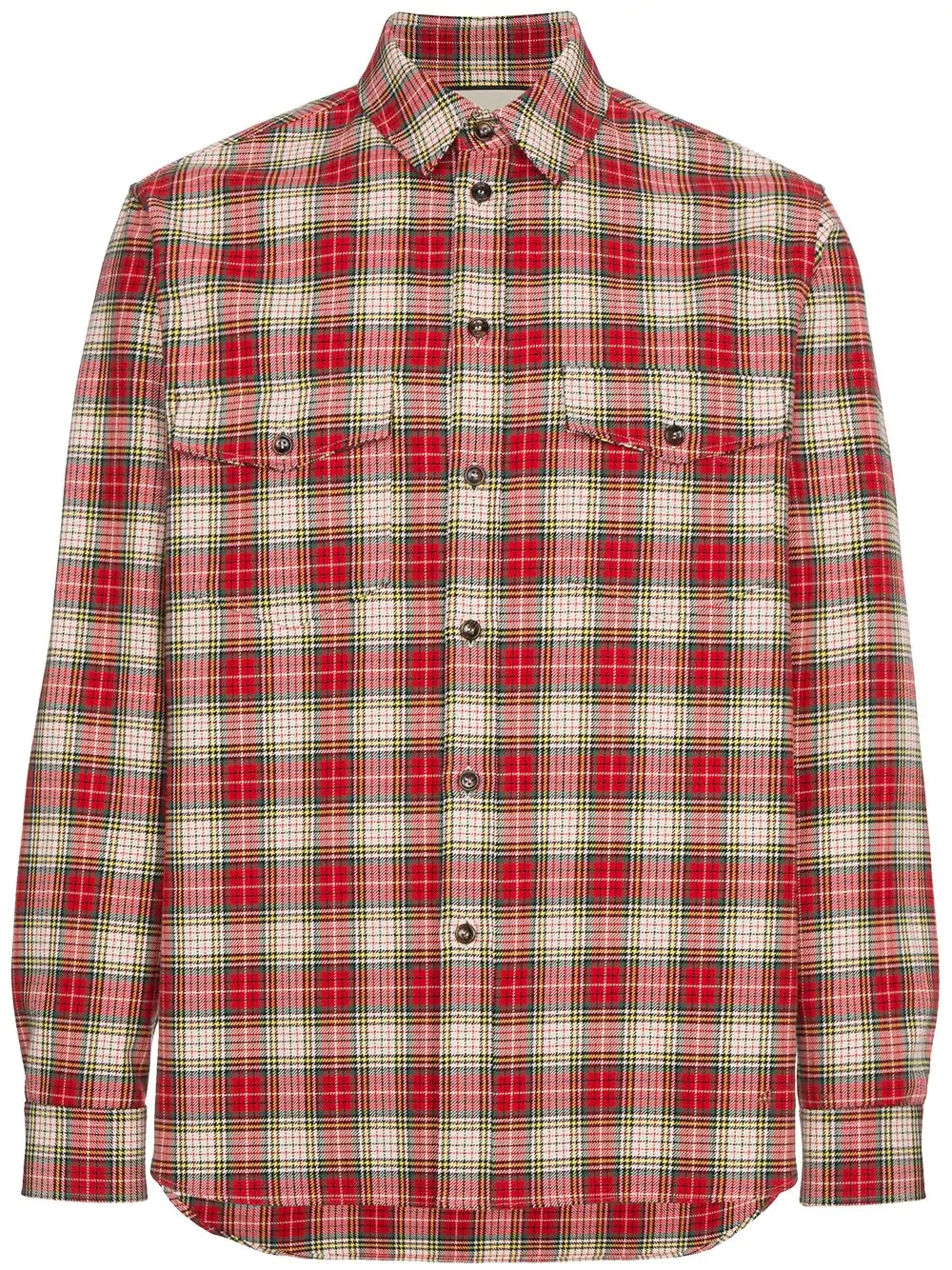 snake embroidery glen plaid shirt - 1