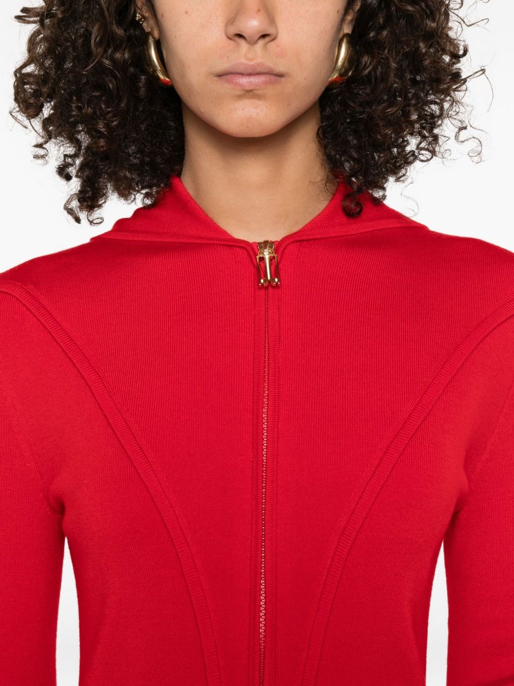 zip-front panelled cardigan - 5