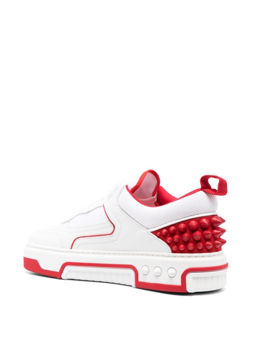 spike stud panel leather sneakers - 3
