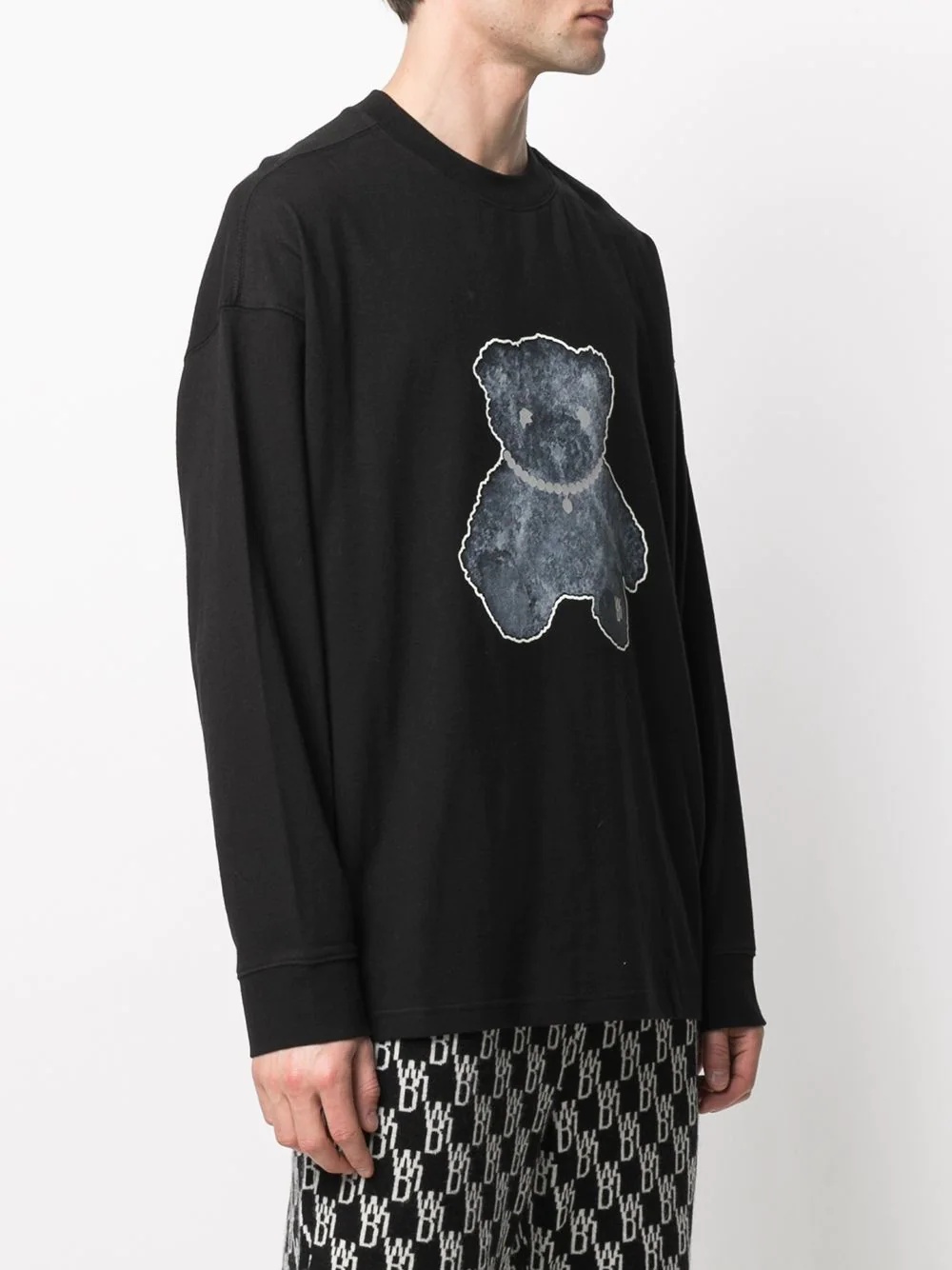 teddy print long-sleeved jumper - 3