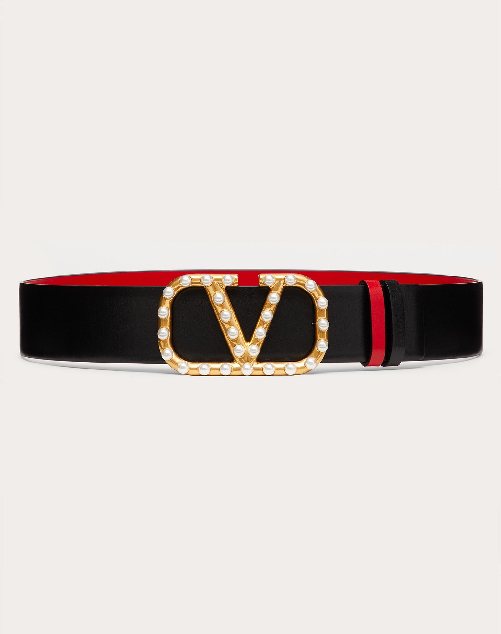 REVERSIBLE VLOGO SIGNATURE BELT IN GLOSSY CALFSKIN 40MM - 1