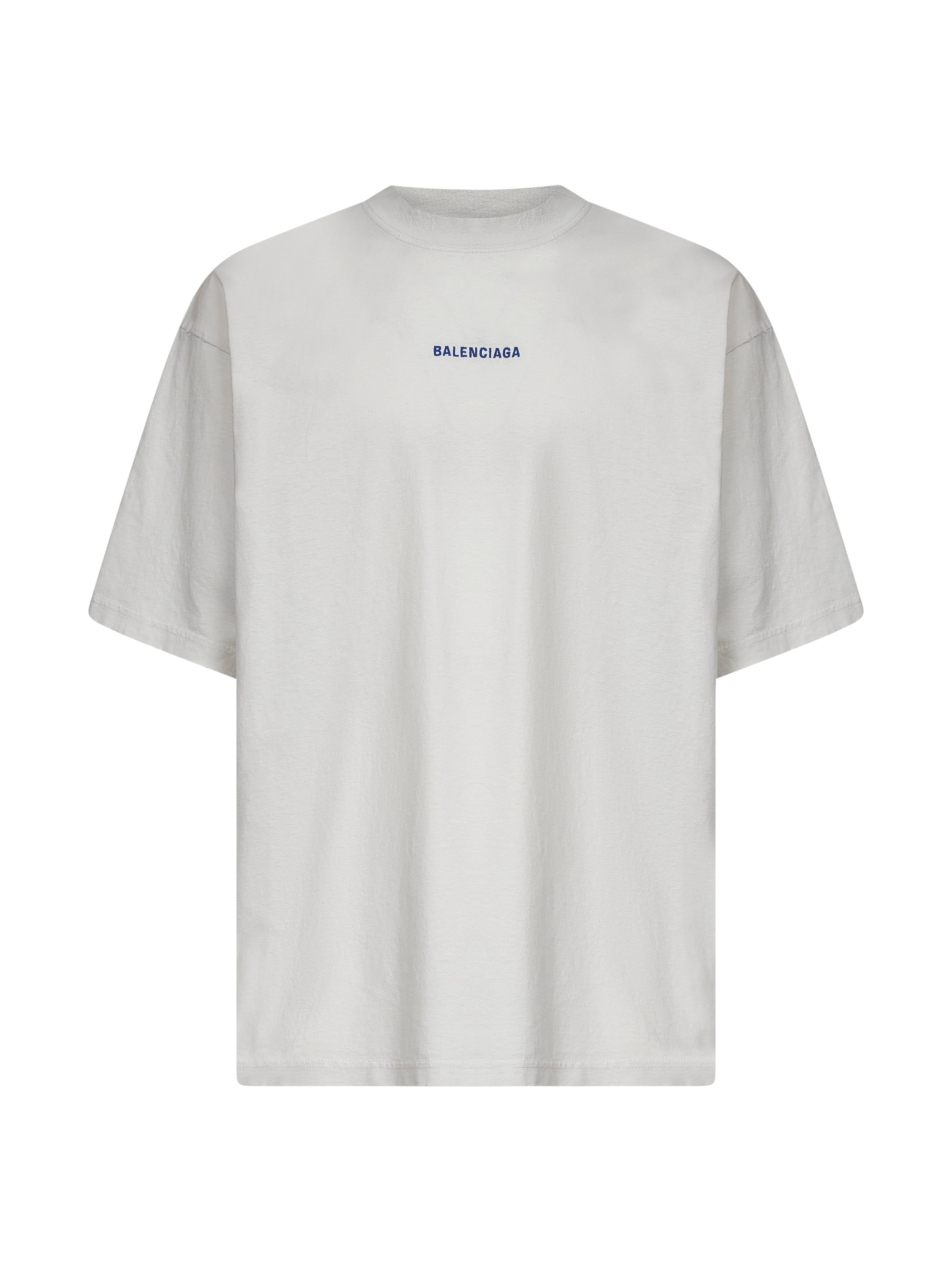 Balenciaga Men Ivory Balenciaga Back Medium Fit T-Shirt - 1