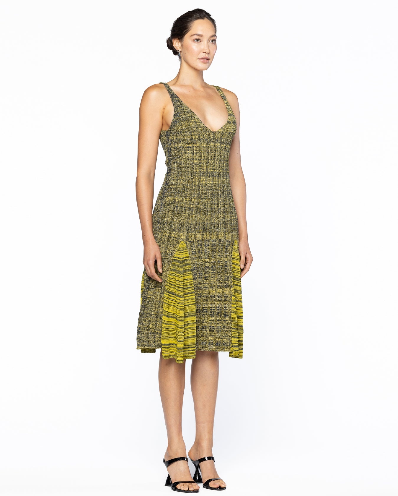 Soar Godet Dress - Yellow & Navy - 4