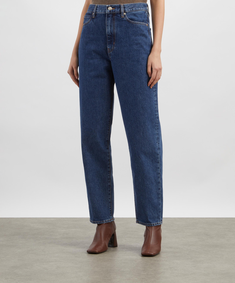 FRAME The Neat High-Rise Barrel-Leg Jeans in Lavish outlook