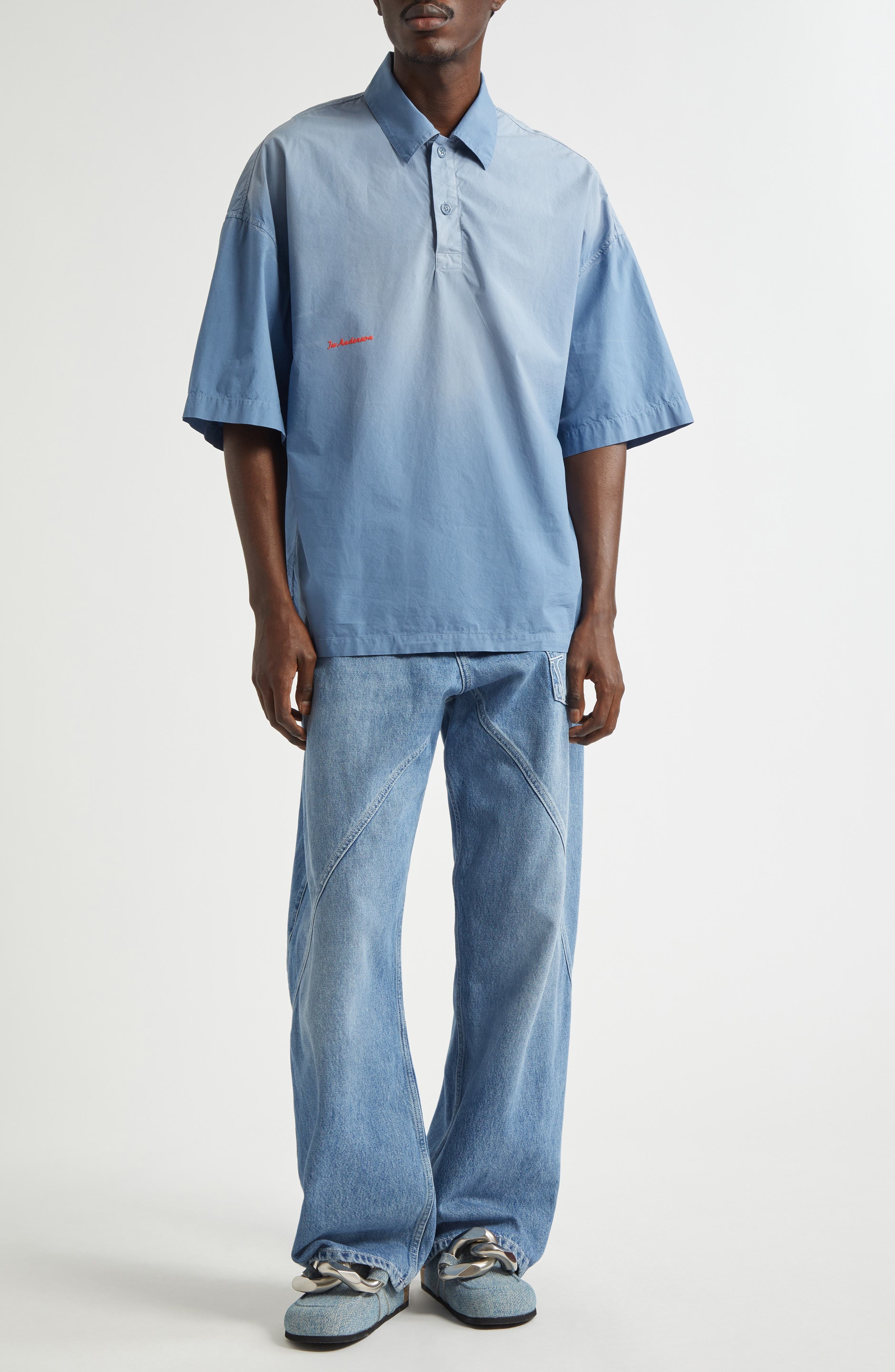 JW Anderson Twisted Workwear Jeans in Light Blue at Nordstrom - 8