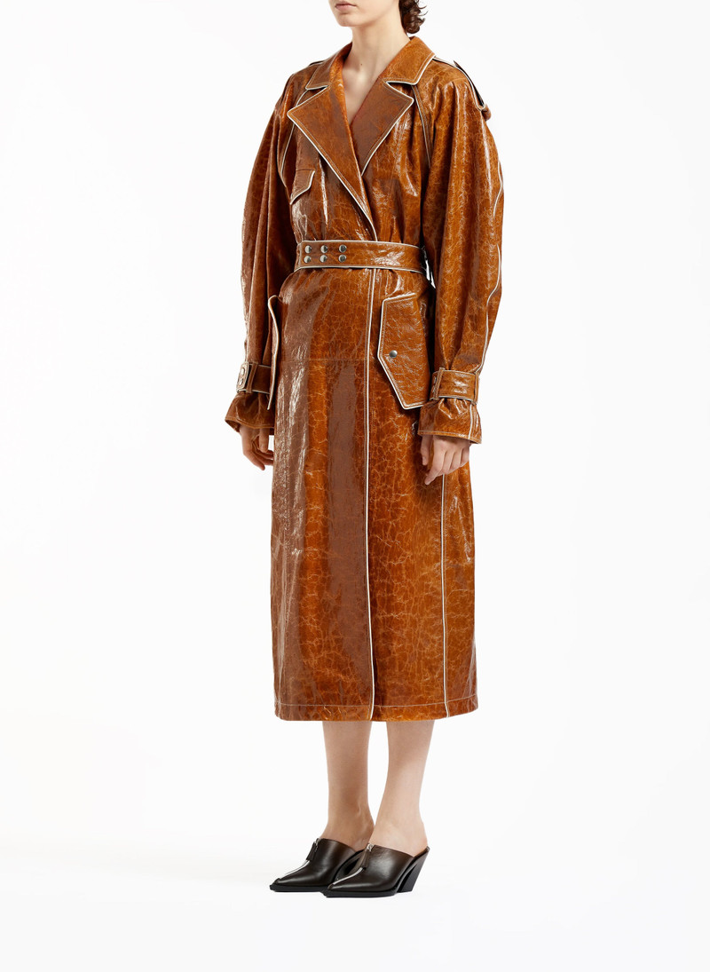 Leather Trench Coat Camel 3