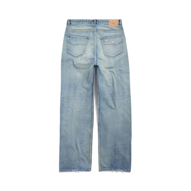 BALENCIAGA Ripped Pants Medium Fit in Light Blue outlook