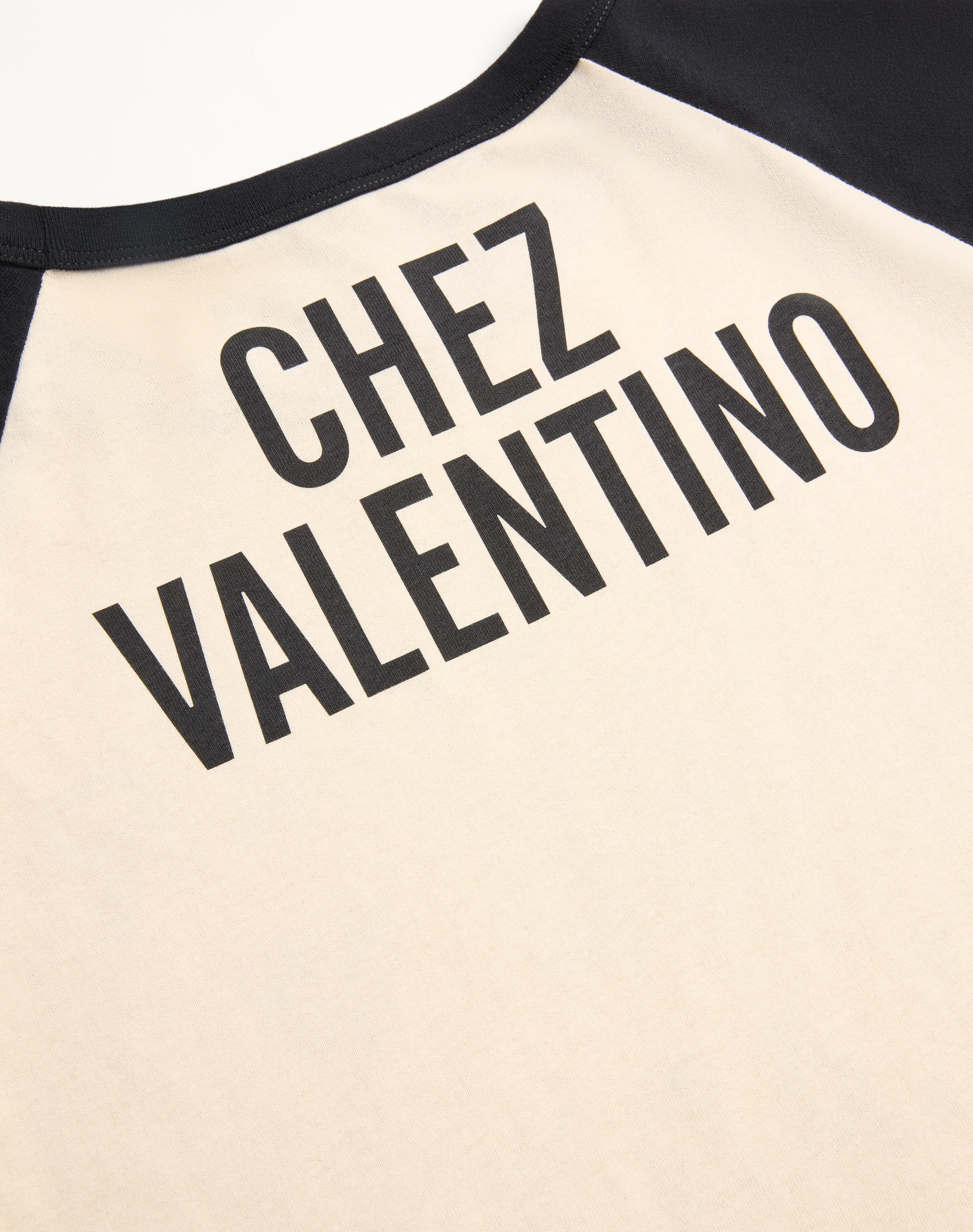COTTON T-SHIRT WITH CHEZ VALENTINO PRINT - 7
