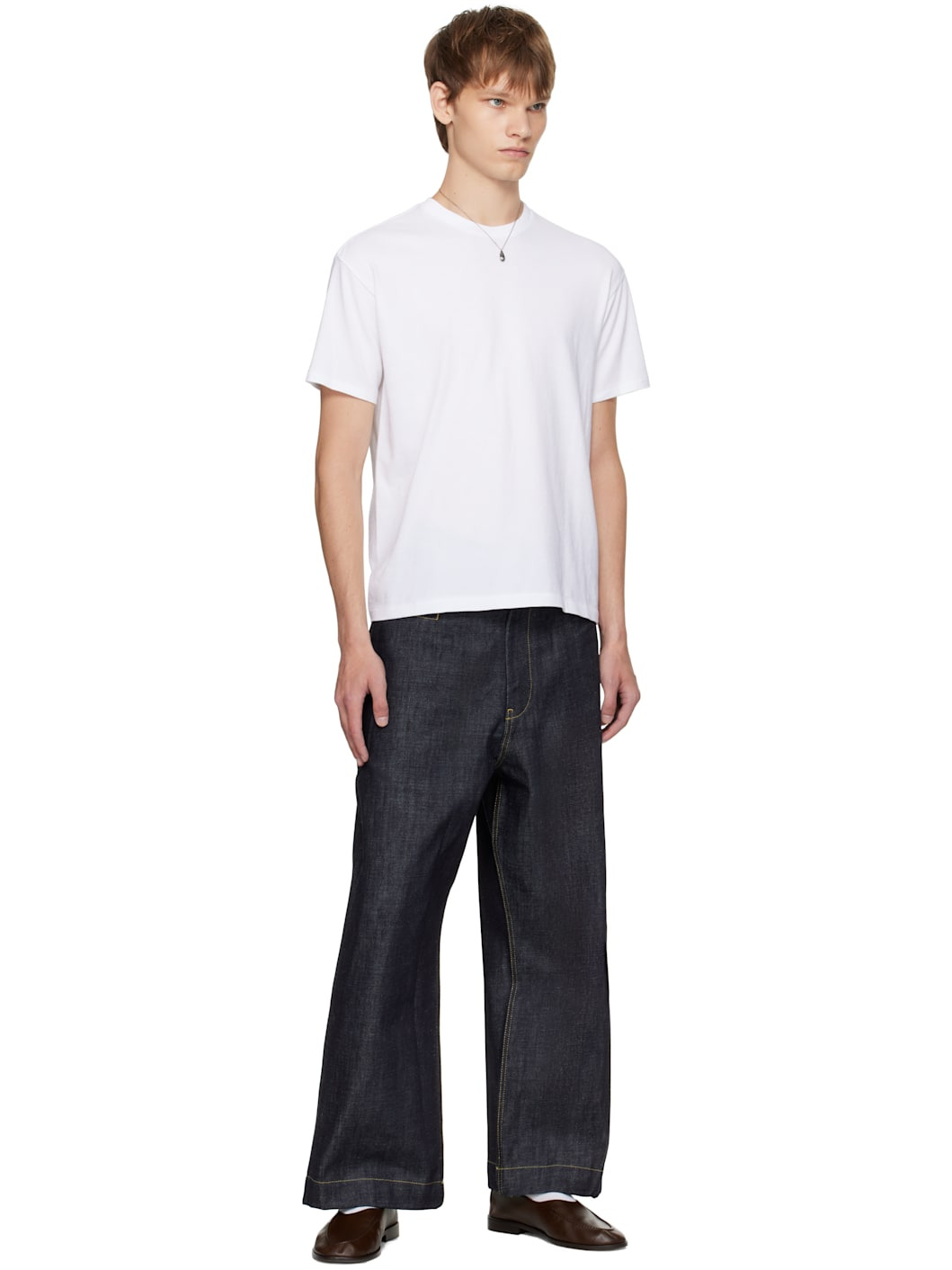 White Seamless Crew Neck T-shirt - 4