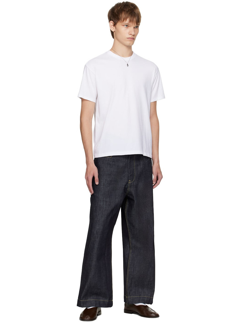 AURALEE White Seamless Crew Neck T-shirt outlook