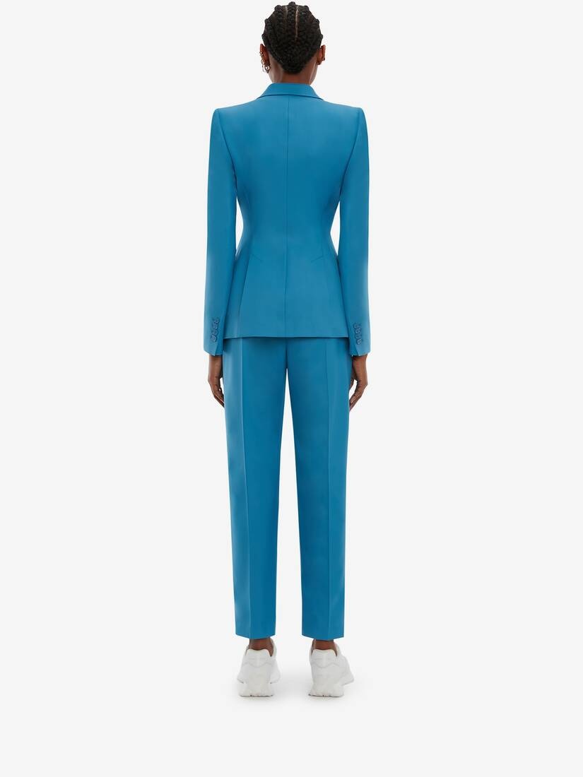 Wool Peg Trouser in Cerulean - 4