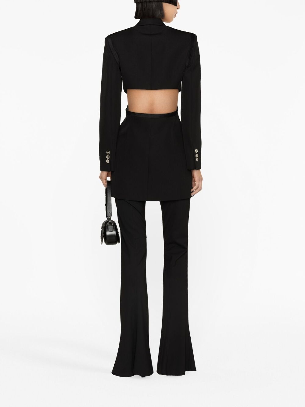 cut-out wool blazer - 4