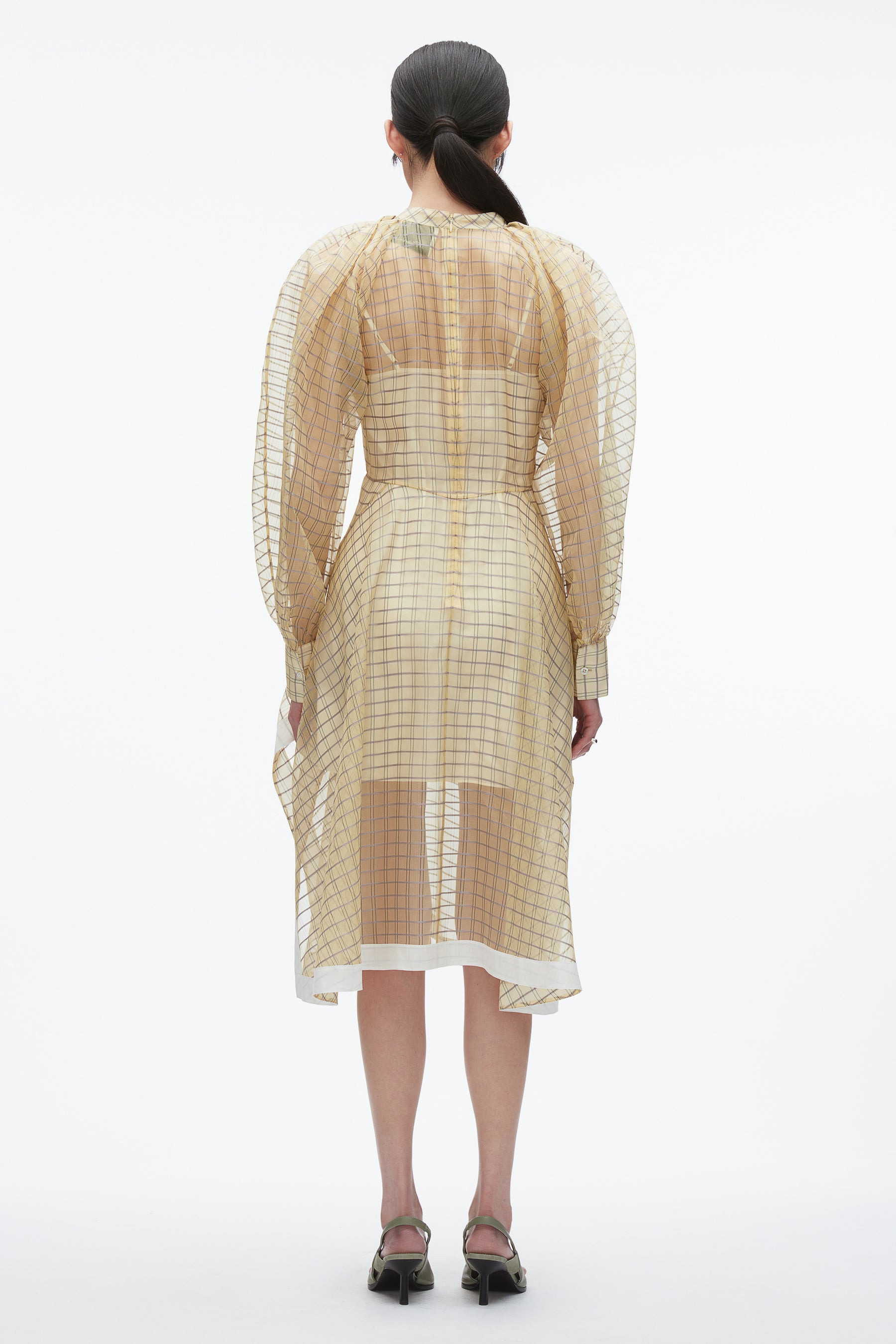 Plaid Organza Flounce Hem dress - 4