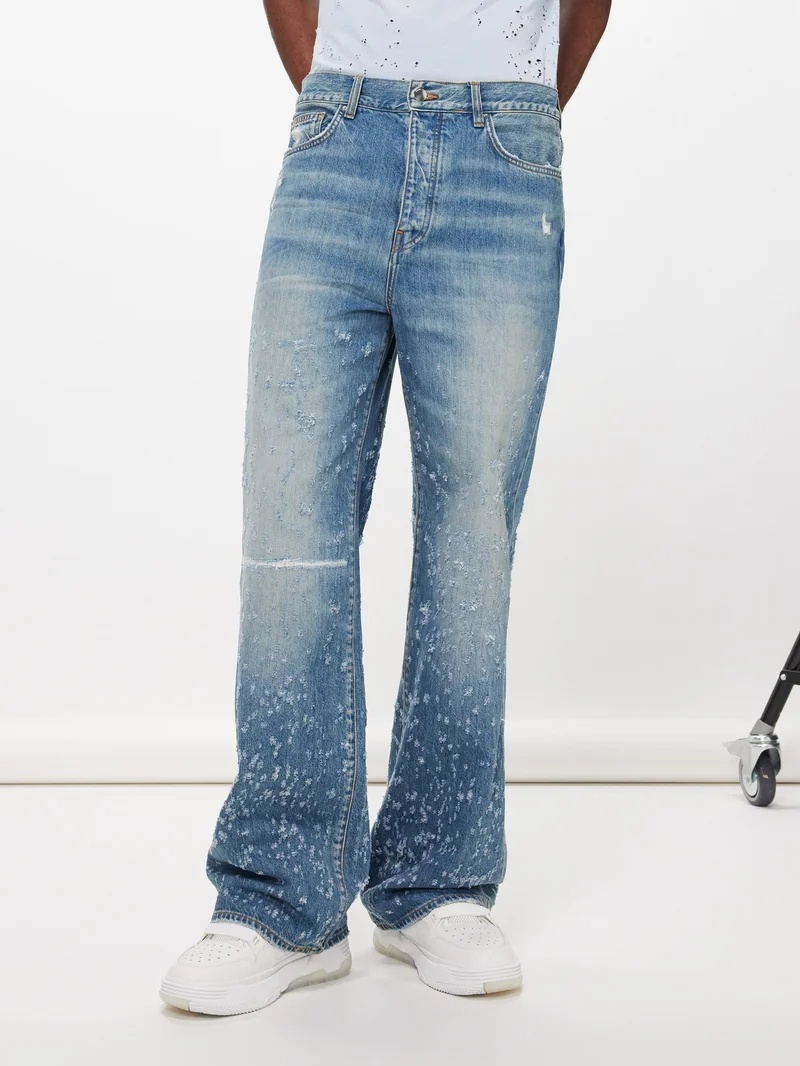 Shotgun distressed wide-leg jeans - 1