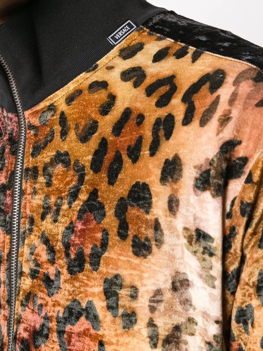 velvet leopard bomber jacket - 5