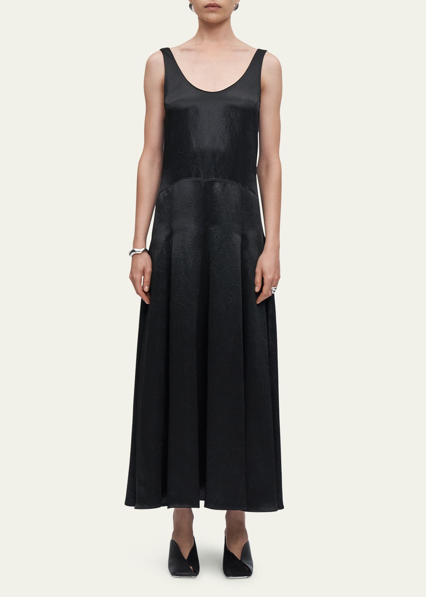 Sleeveless Godet Long Dress - 2