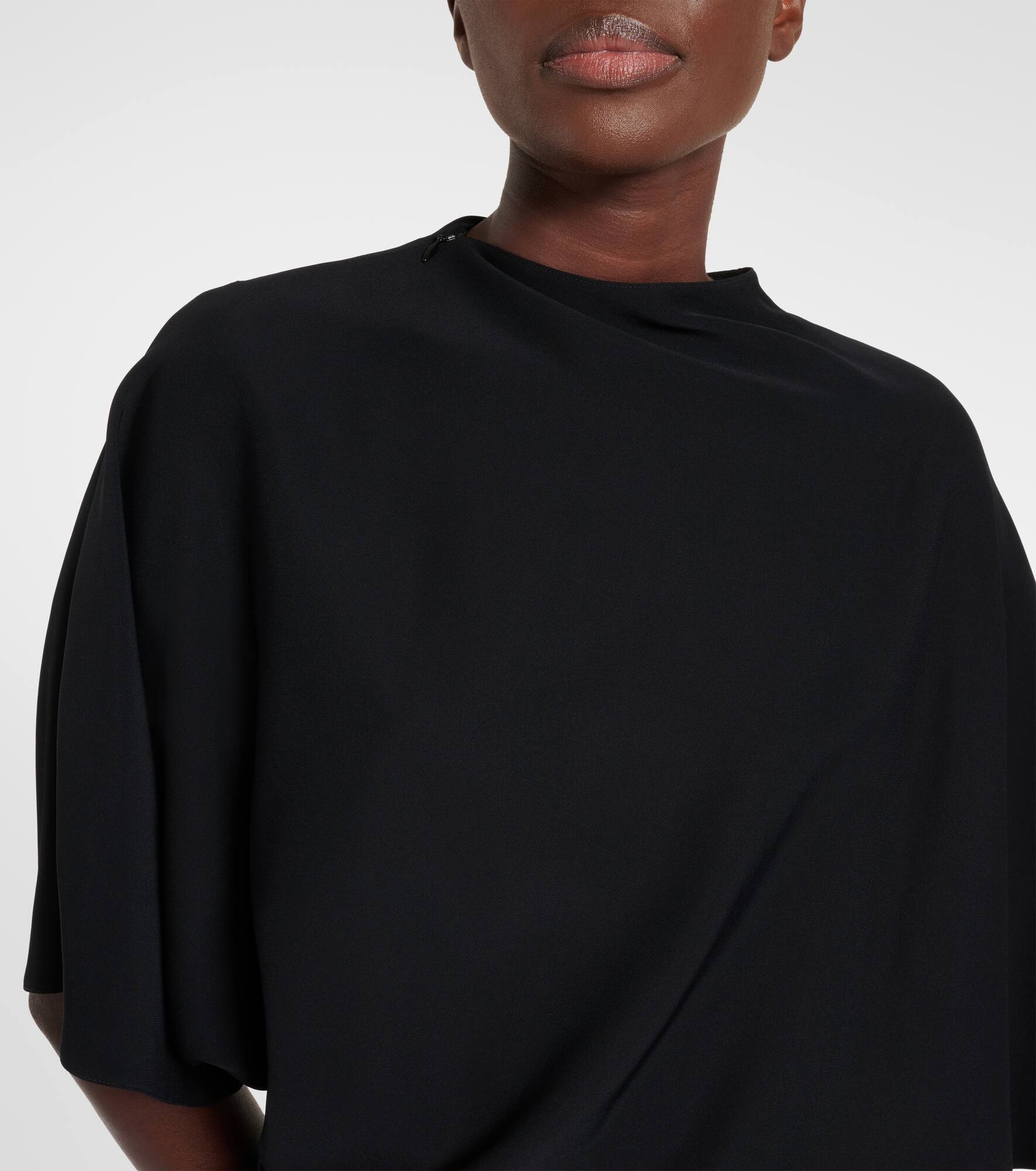 Belted leather-trimmed midi dress - 4