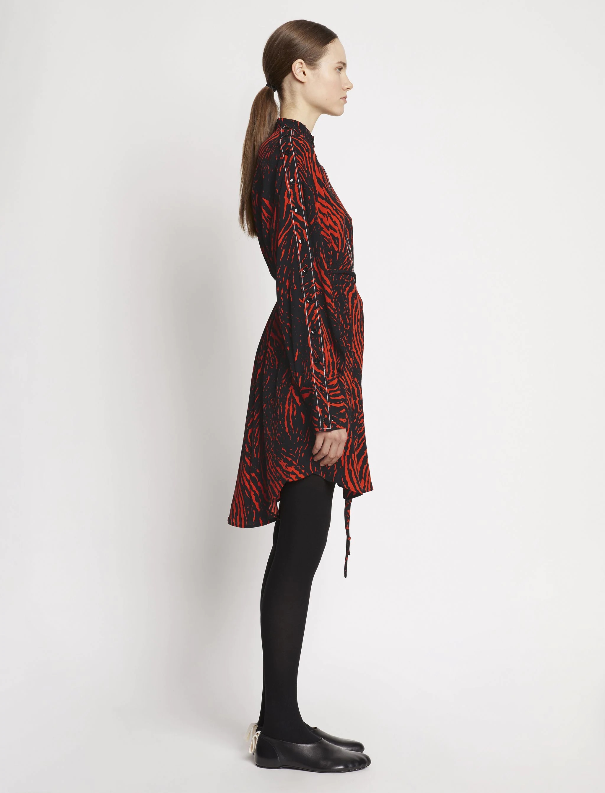 Leopard Crepe de Chine Shirt Dress - 3