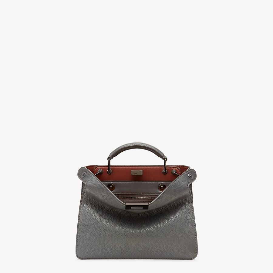 Gray leather bag - 1