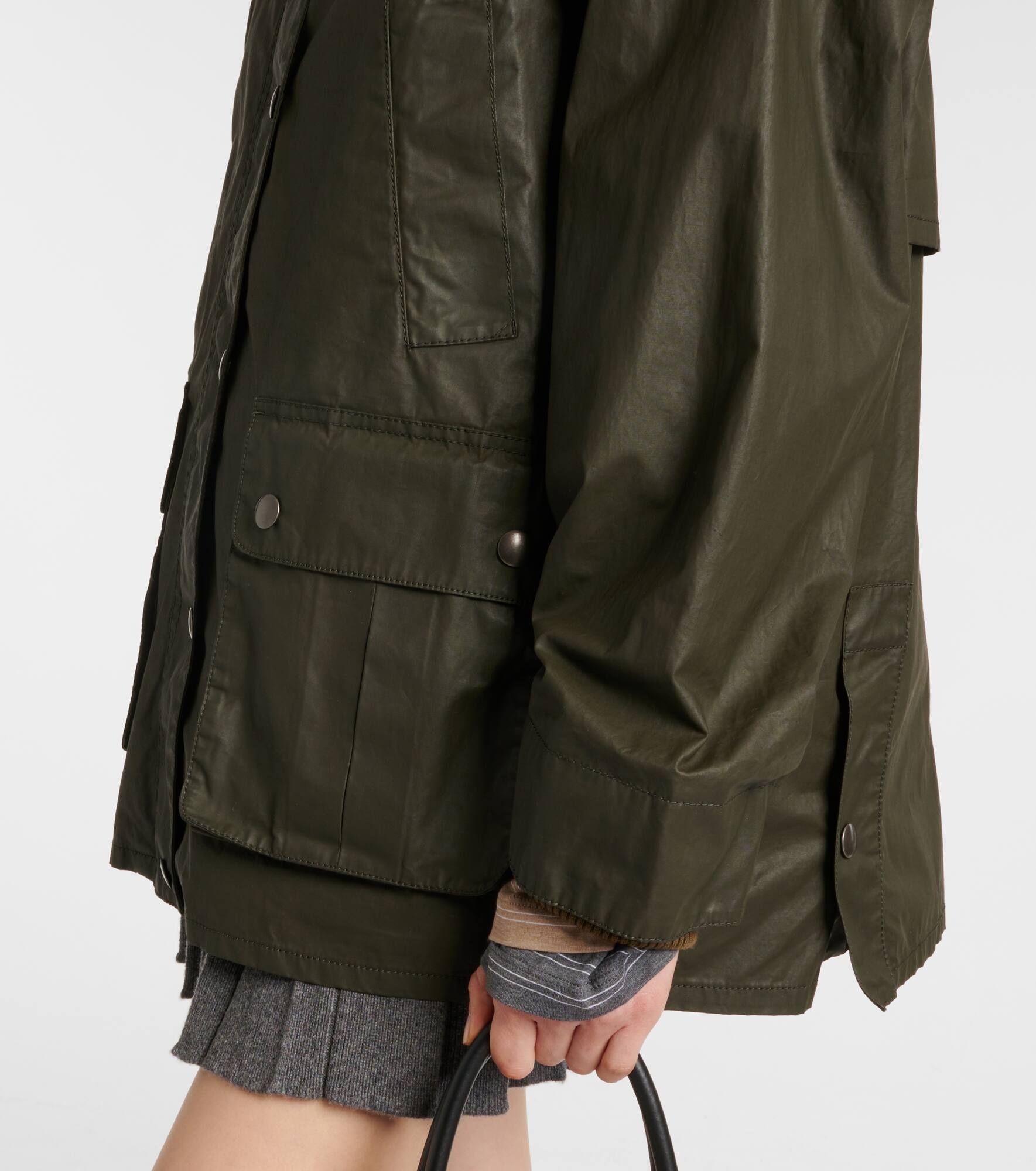 Corduroy-trimmed poplin jacket - 5
