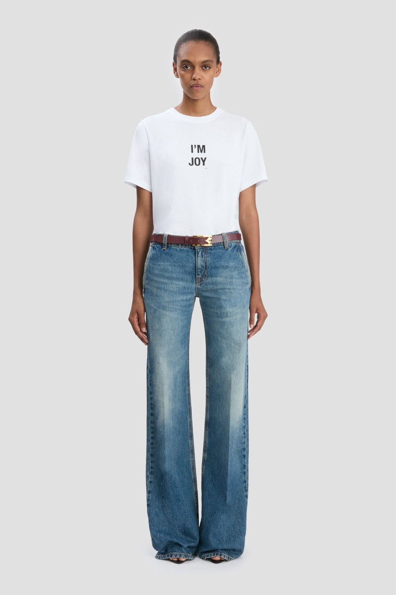 Victoria Beckham Low Waist Straight Leg Jean In Classic Blue Wash outlook