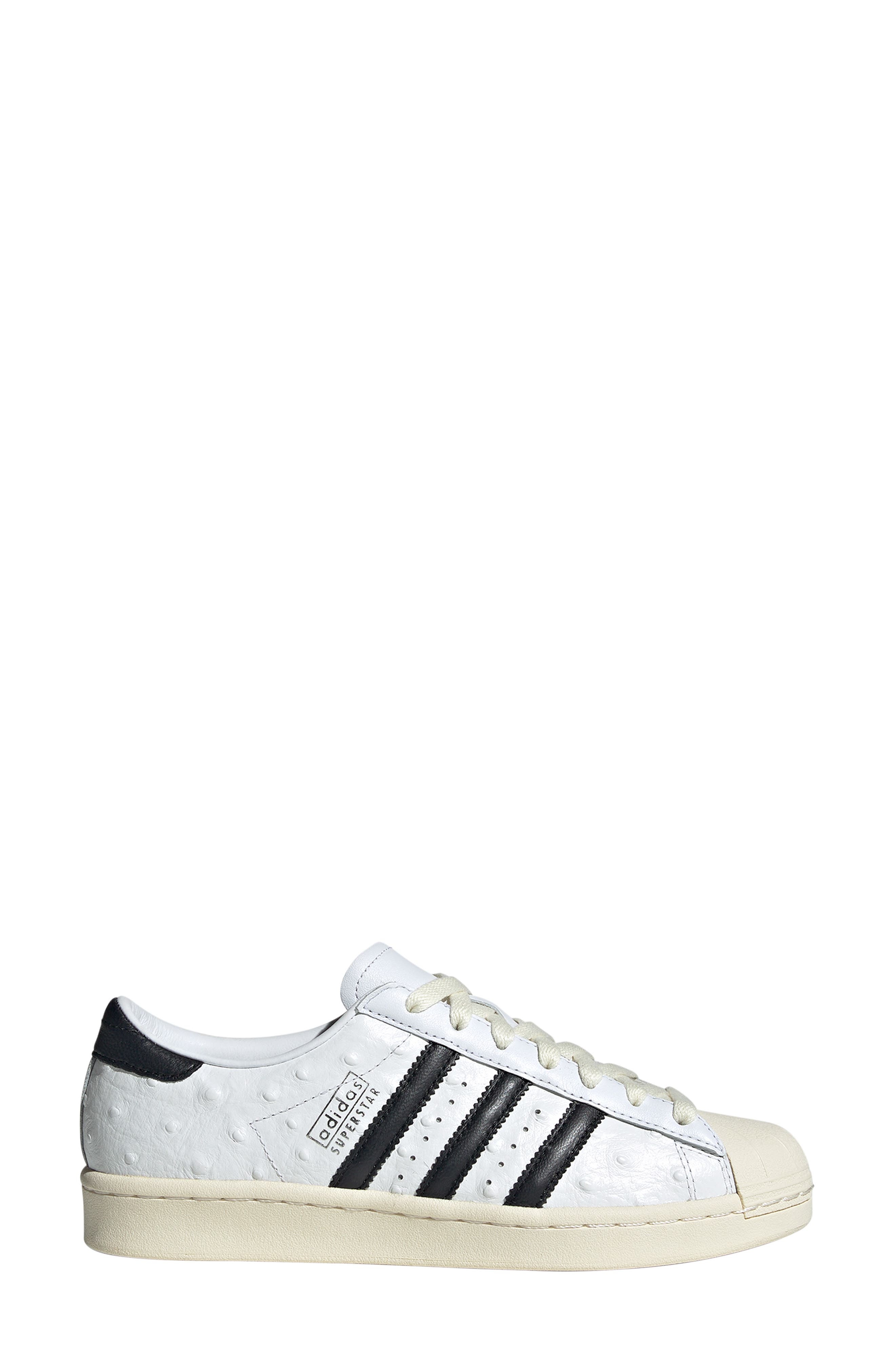 adidas Superstar Embossed Sneaker in White/Black/Cream White at Nordstrom - 3