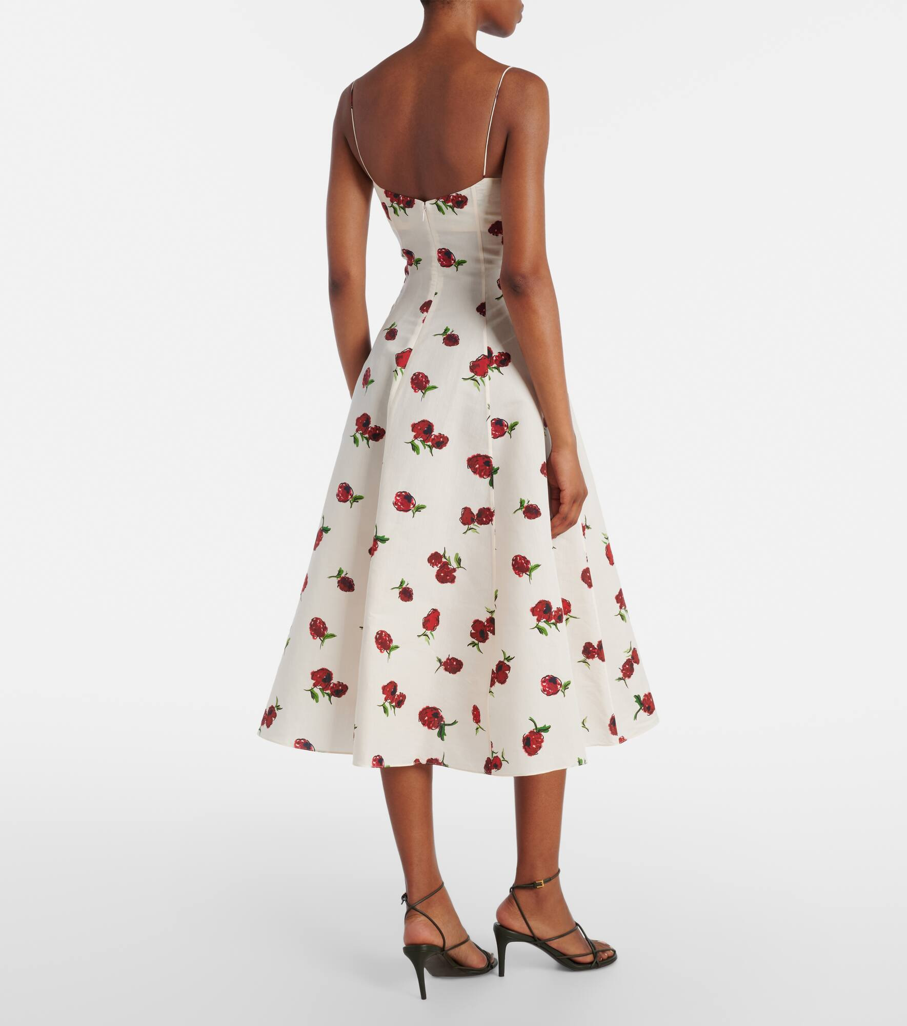 Isabella printed silk and cotton midi dress - 3