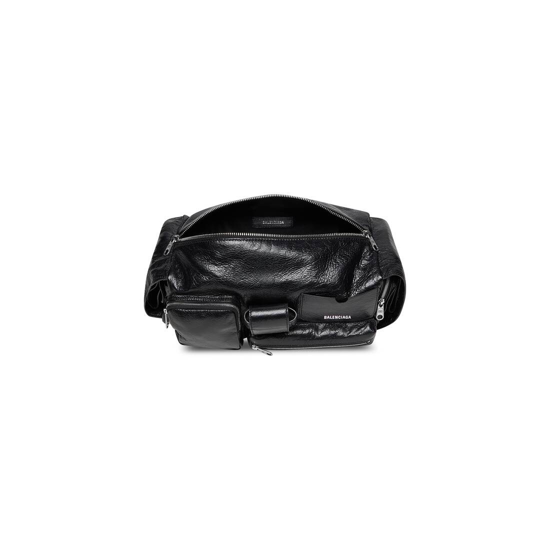 Balenciaga Men's Superbusy Leather Multi-Pocket Sling Bag, Small