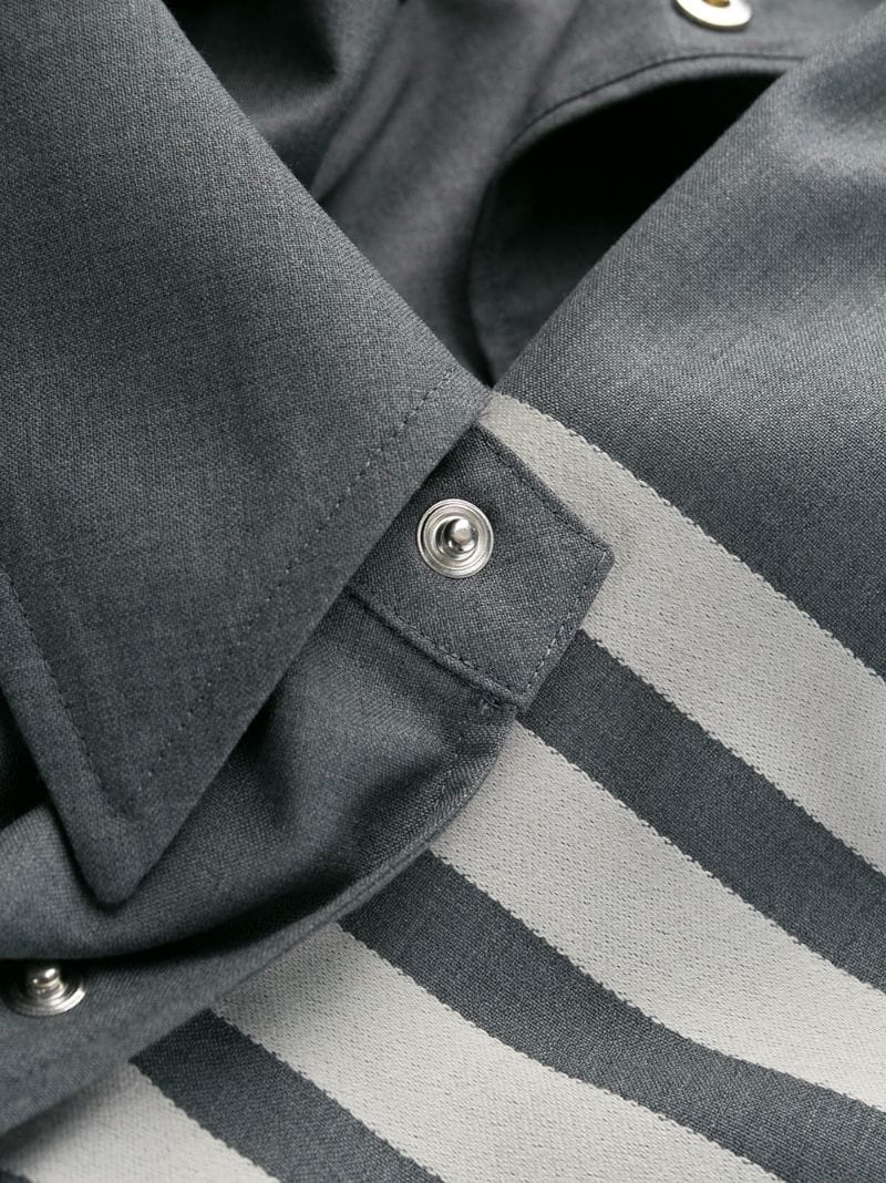 4-Bar snap front wool shirt jacket - 7