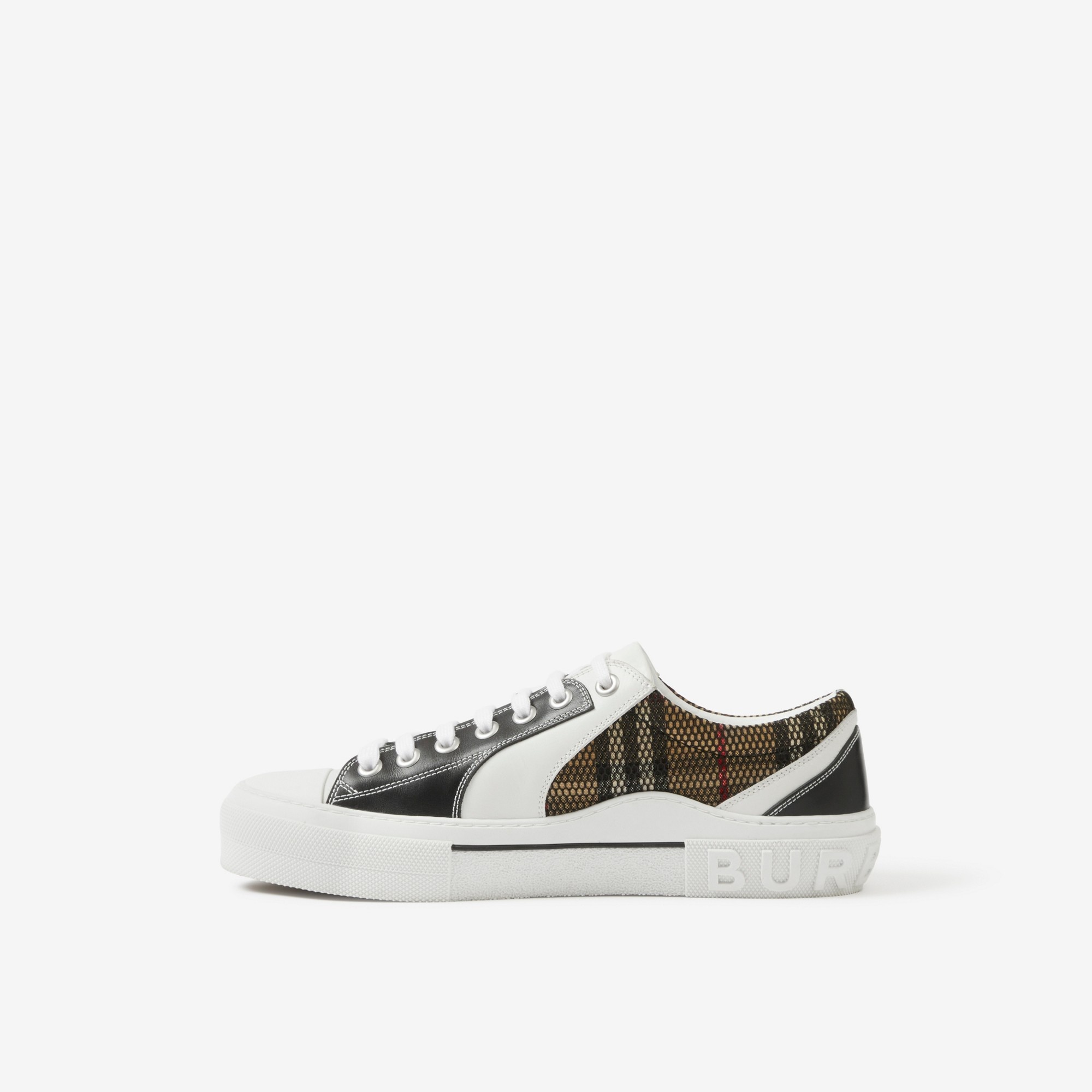 Vintage Check Cotton, Mesh and Leather Sneakers - 5