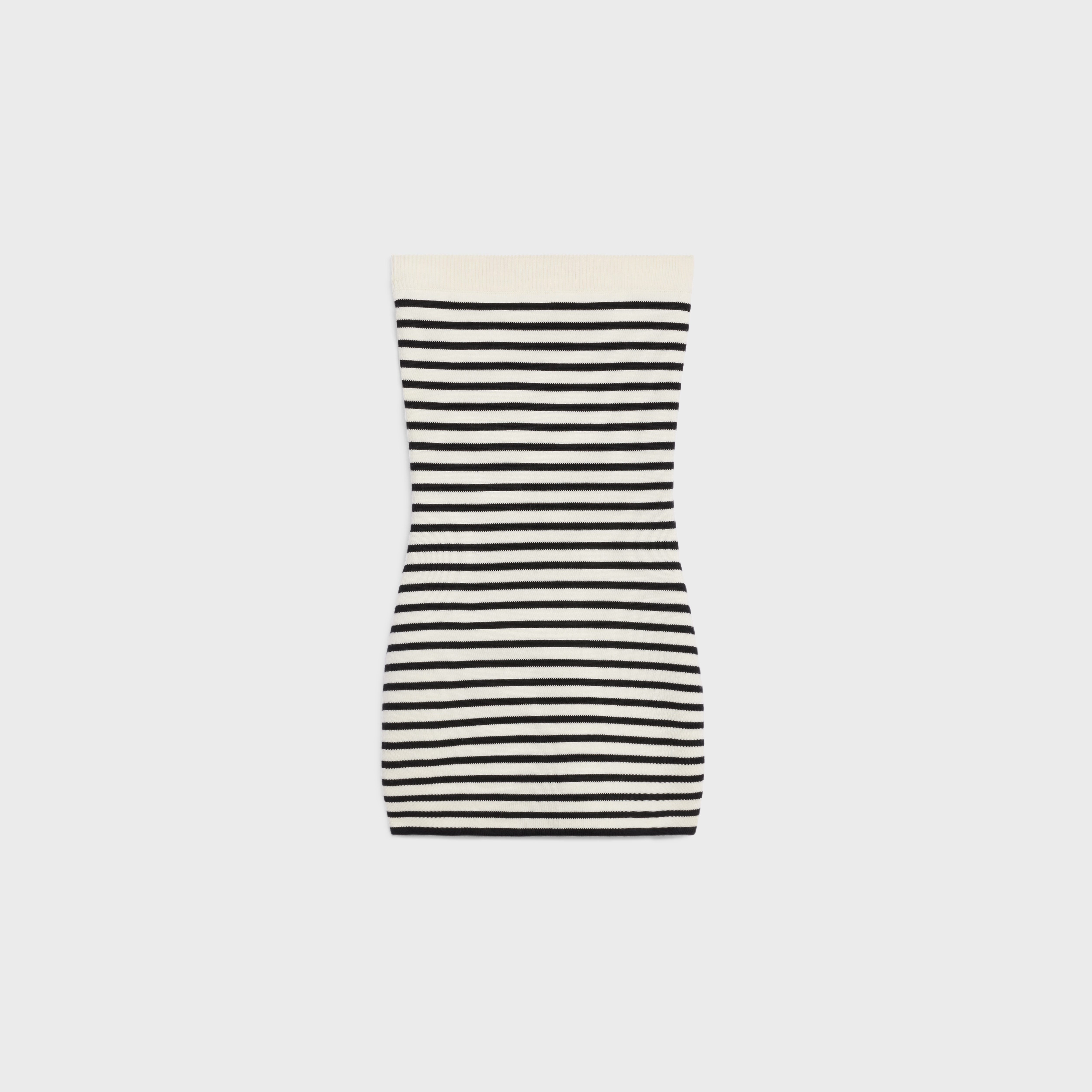 BANDEAU DRESS IN STRIPED WOOL - 2