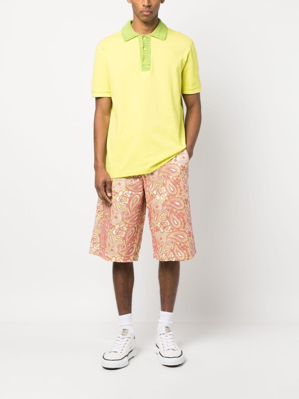 floral-embroidery knee-length shorts - 2
