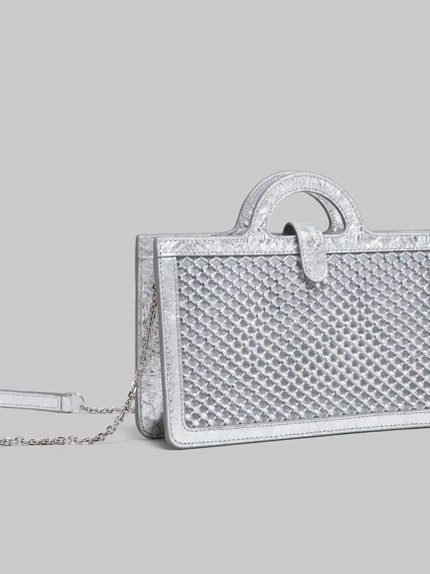 SILVER RHINESTONE TROPICALIA LONG WALLET WITH CHAIN STRAP - 4